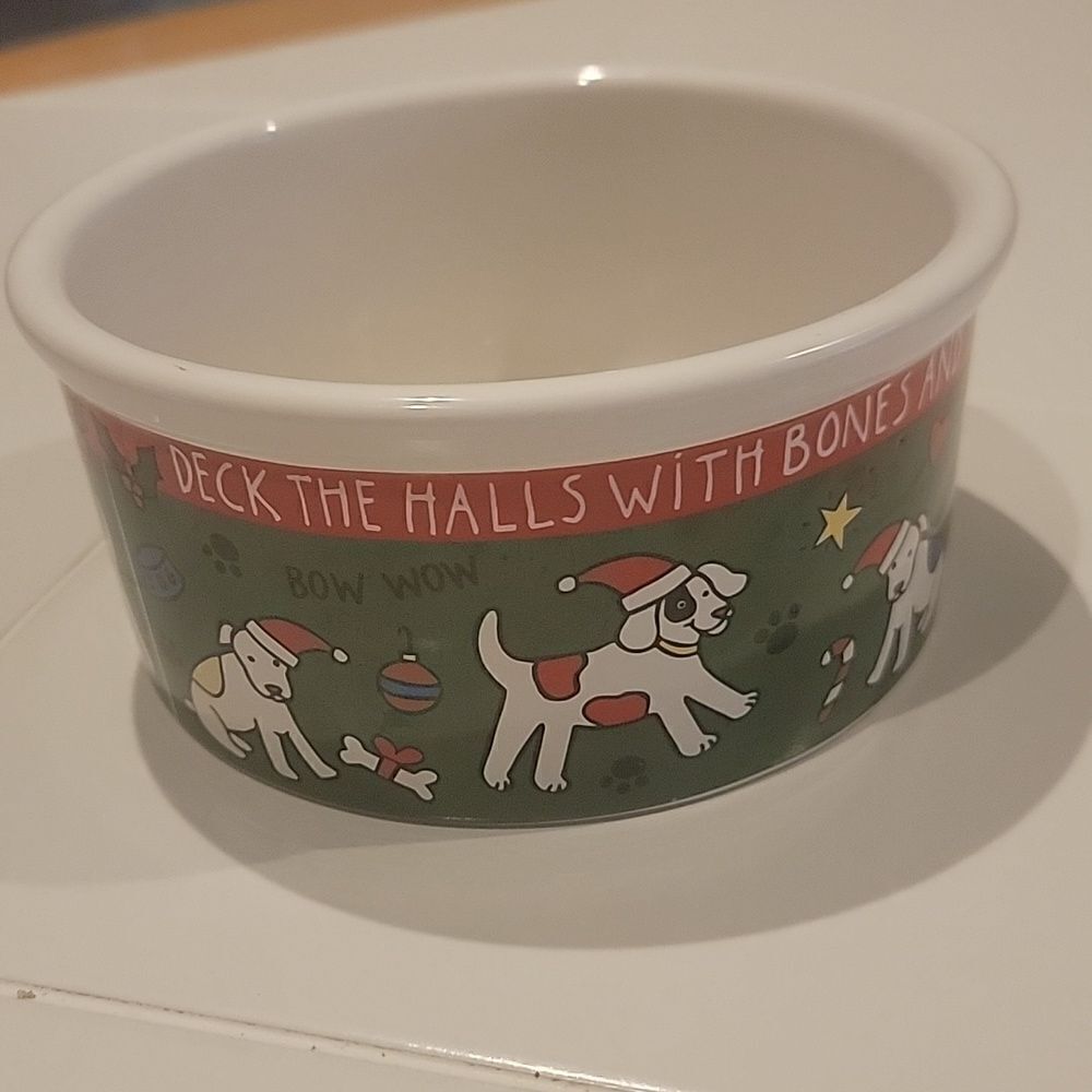 Van Beers Christmas dog bowl